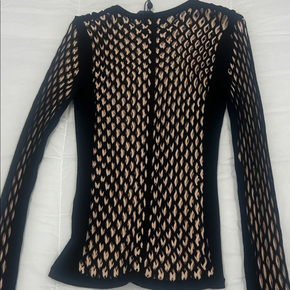 Rag & Bone Black and Tan Patterned Blouse - Picture 7 of 7